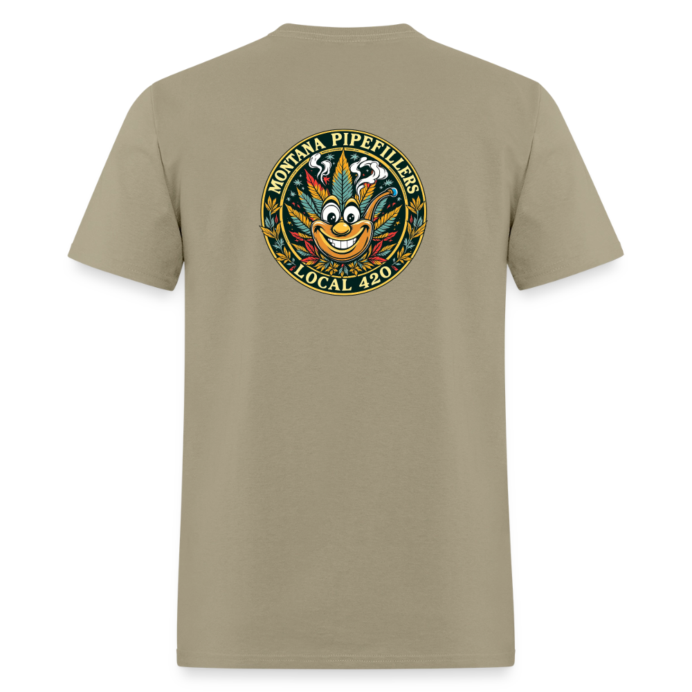 MONTANA PIPEFILLERS LOCAL 420 F/B DESIGN Men's T-Shirt - khaki