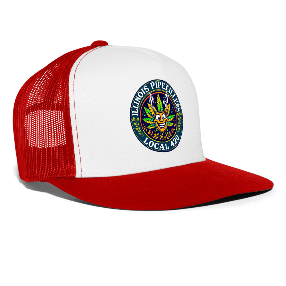 ILLINOIS PIPEFILLERS LOCAL 420 Trucker Hat - white/red