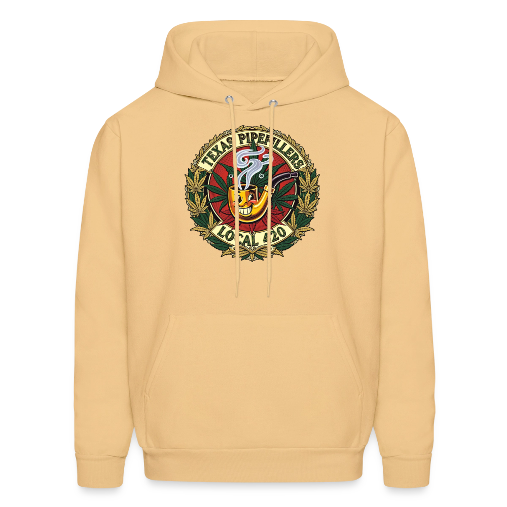 TEXAS PIPEFILLERS LOCAL 420 F.B DESIGN Men's Hoodie - light gold 
