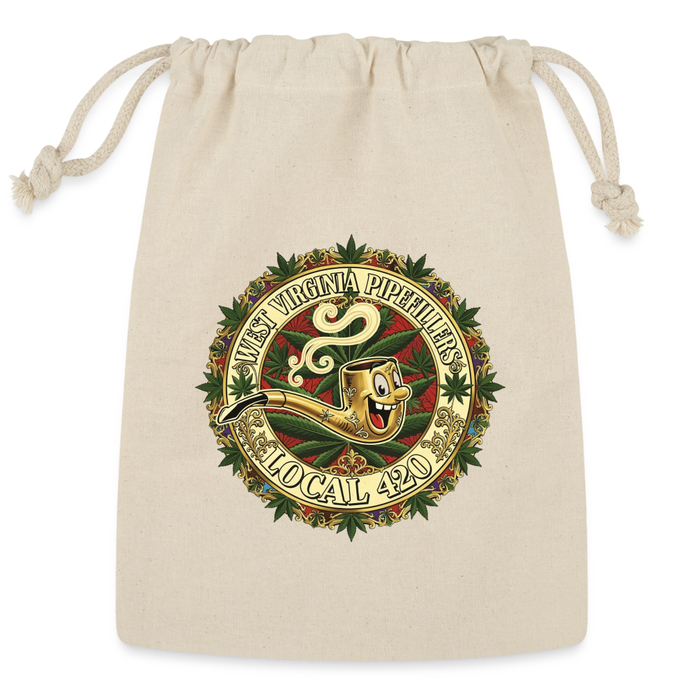 WEST VIRGINIA PIPIEFILLERS LOCAL 420 Union Reusable Gift Bag - Natural