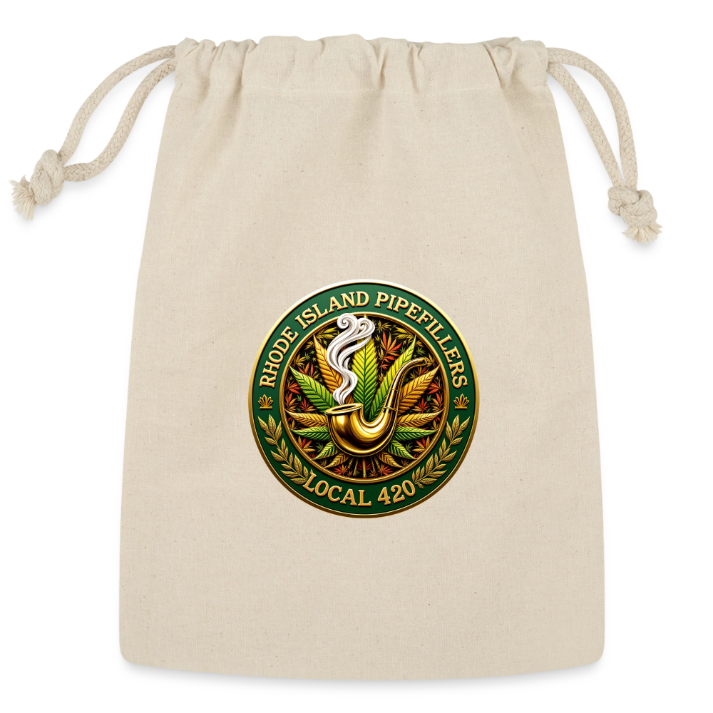 RHODE ISLAND PIPEFILLERS LOCAL 420 Reusable Gift Bag - Natural