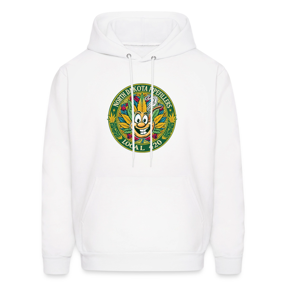 NORTH DAKOTA PIPEFILLERS LOCAL 420 F/B 2 DESIGNS Men's Hoodie - white