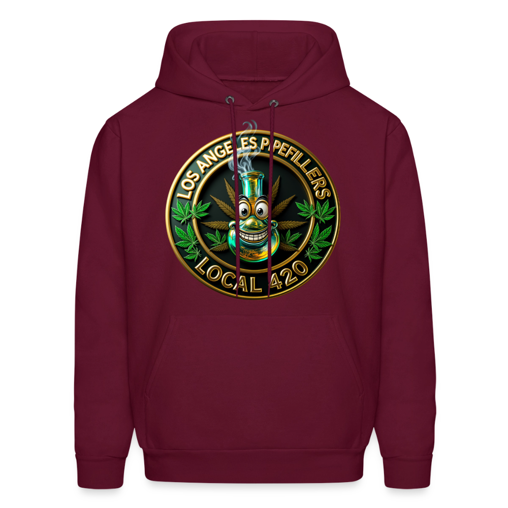 LOS ANGLES PIPEFILLERS LOCAL 420 Men's Hoodie - burgundy