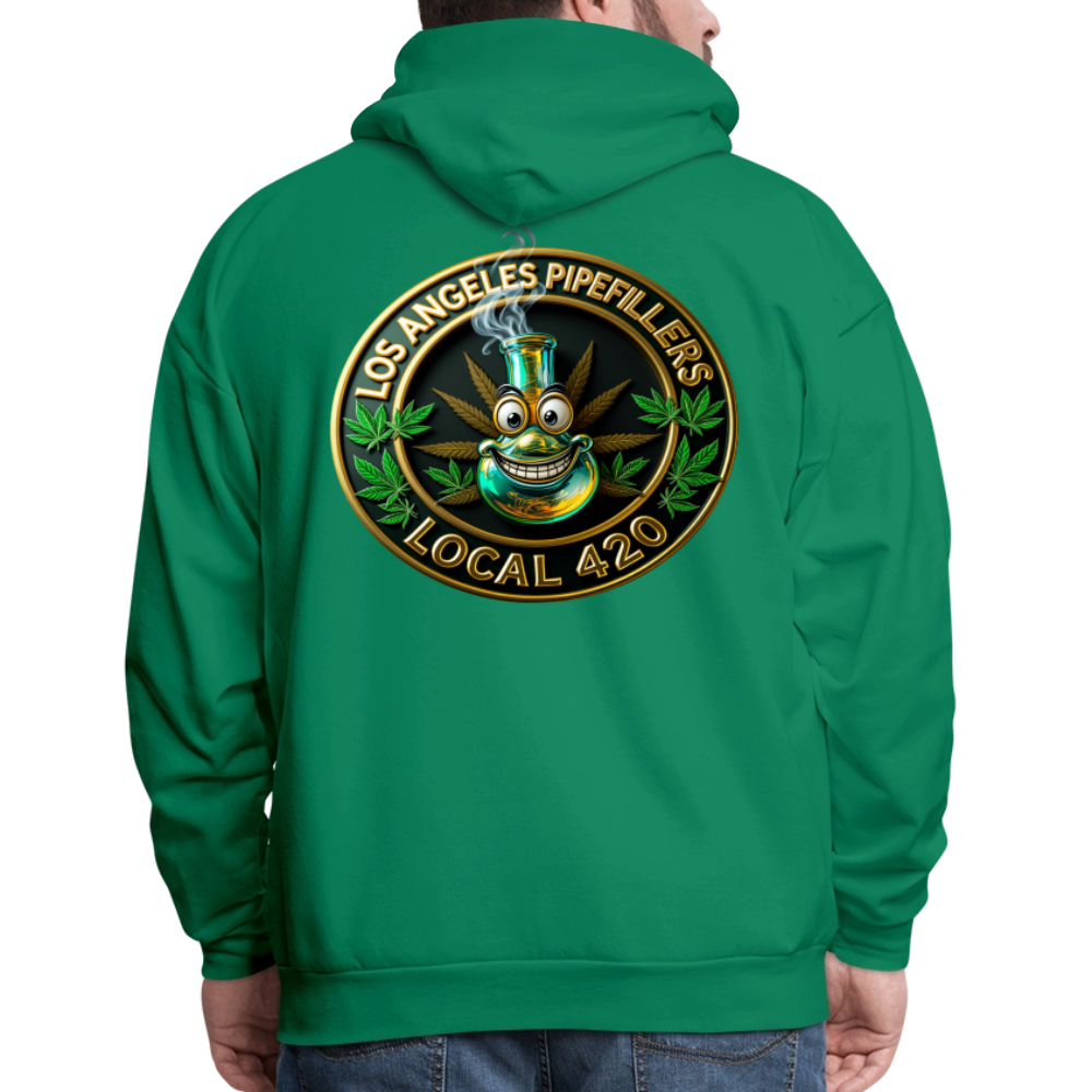LOS ANGLES PIPEFILLERS LOCAL 420 2 EMBLEM Men's Hoodie - kelly green