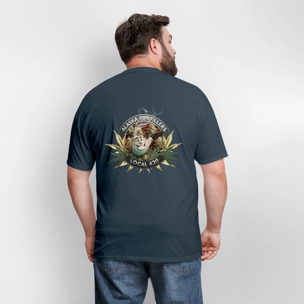 ALASKA PIPEFILLERS LOCAL 420 F/B DESIGN Men's T-Shirt -  blue dusk