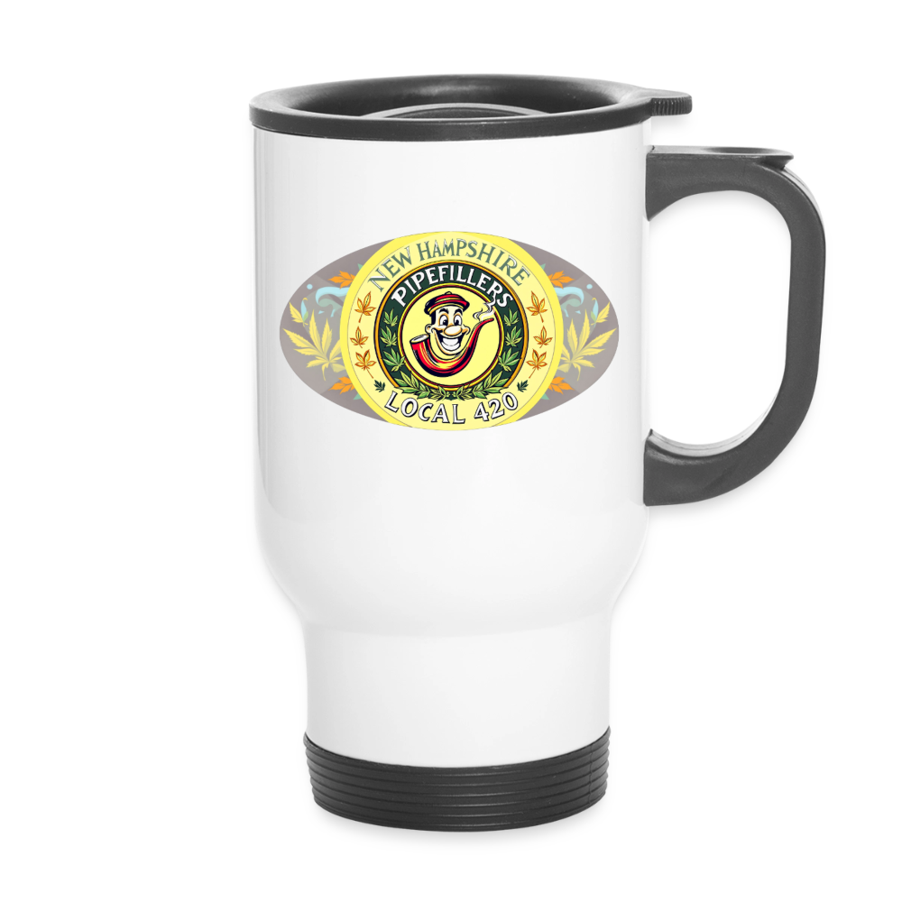 NEW HAMPSHIRE PIPEFILLERS LOCAL 420 14oz Stainless Steel Travel Mug - white