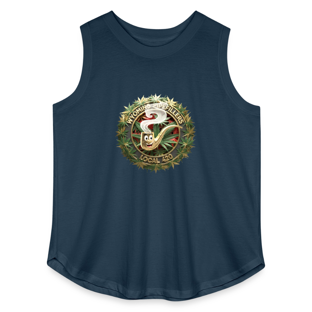 WYOMING PIPEFILLERS LOCAL 420 F/B DESIGN Women's Curvy Relaxed Tank Top - denim