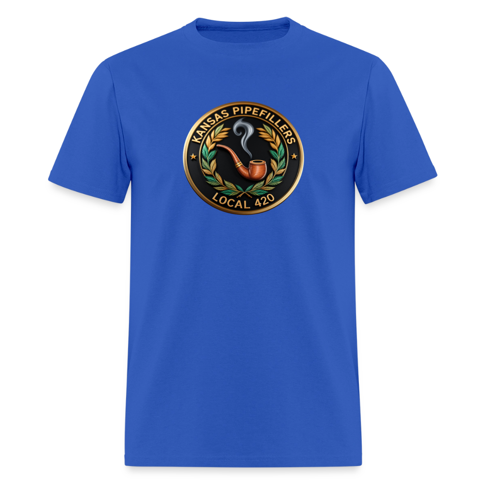 KANSAS PIPEFILLERS LOCAL 420 Men's T-Shirt - royal blue
