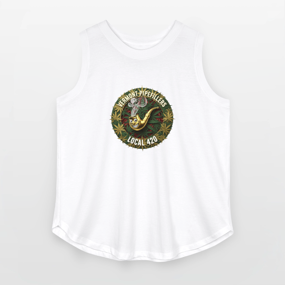 VERMONT PIPEFILLERS LOCAL 420  F/B DESIGN Women's Curvy Relaxed Tank Top - white