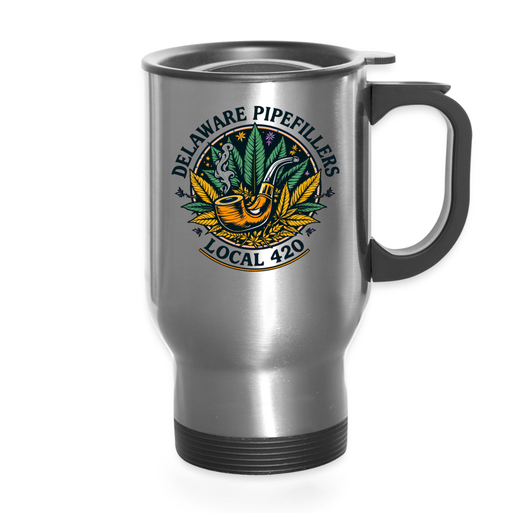 DELAWARE PIPEFILLERS LOCAL 420 14oz Stainless Steel Travel  Mug - silver