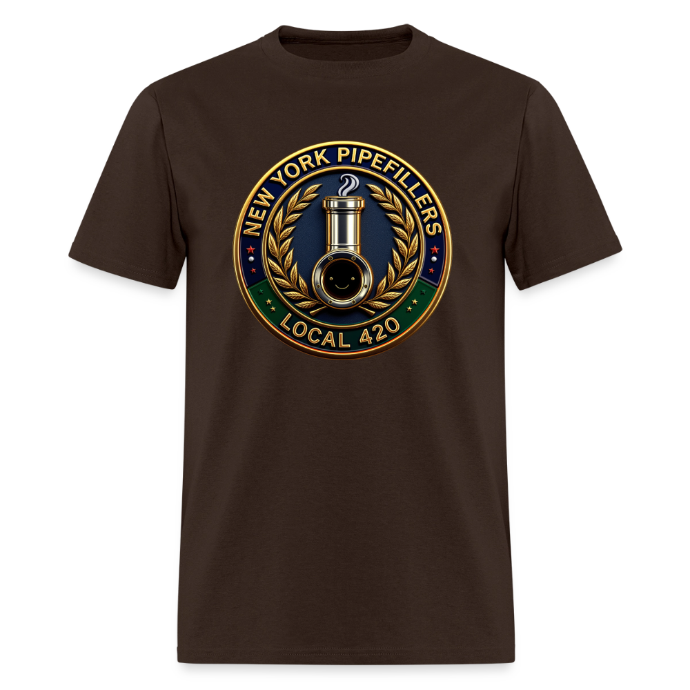 NEW YORK PIPEFILLERS LOCAL 420 Men's T-Shirt - brown