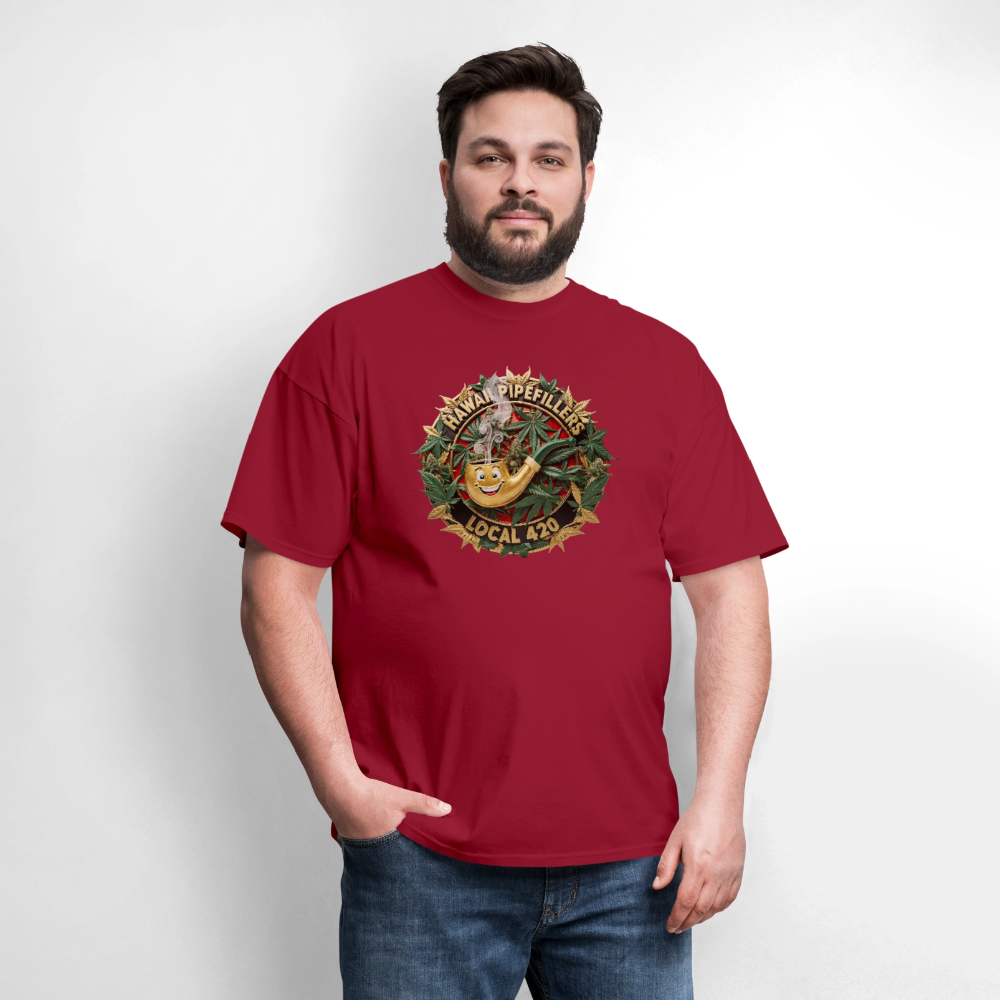HAWAII PIPEFILLERS LOCAL 420 F/B DESIGN Men's T-Shirt - true red