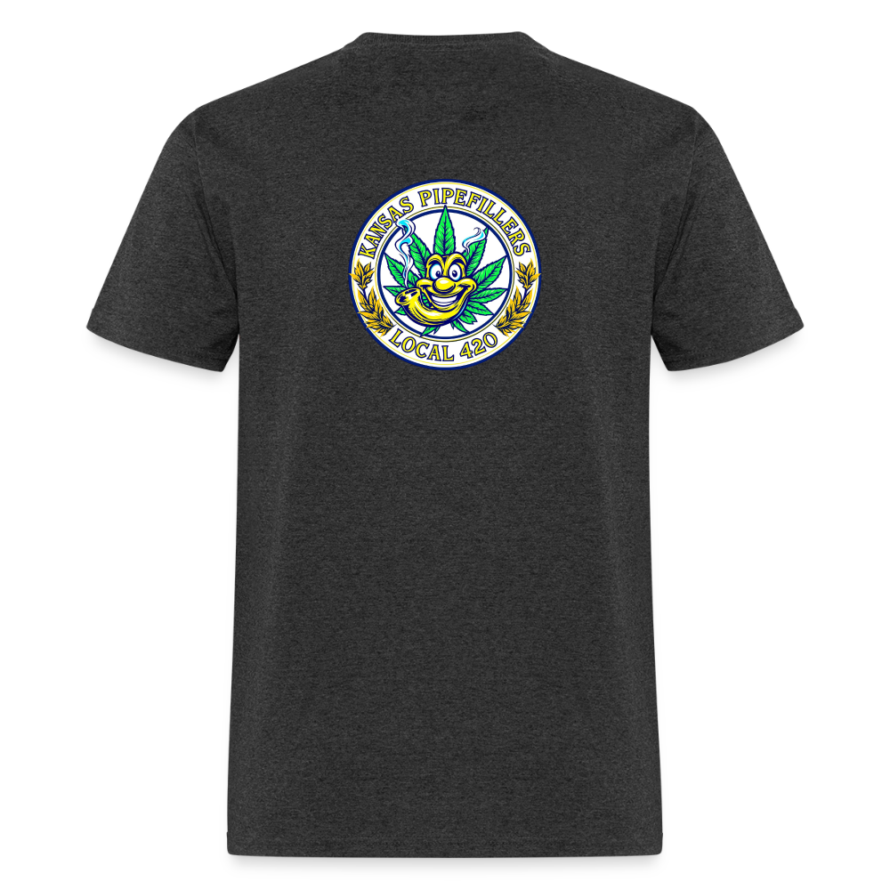 KANSAS PIPEFILLERS LOCAL 420 F/B DESIGNS Men's T-Shirt - heather black