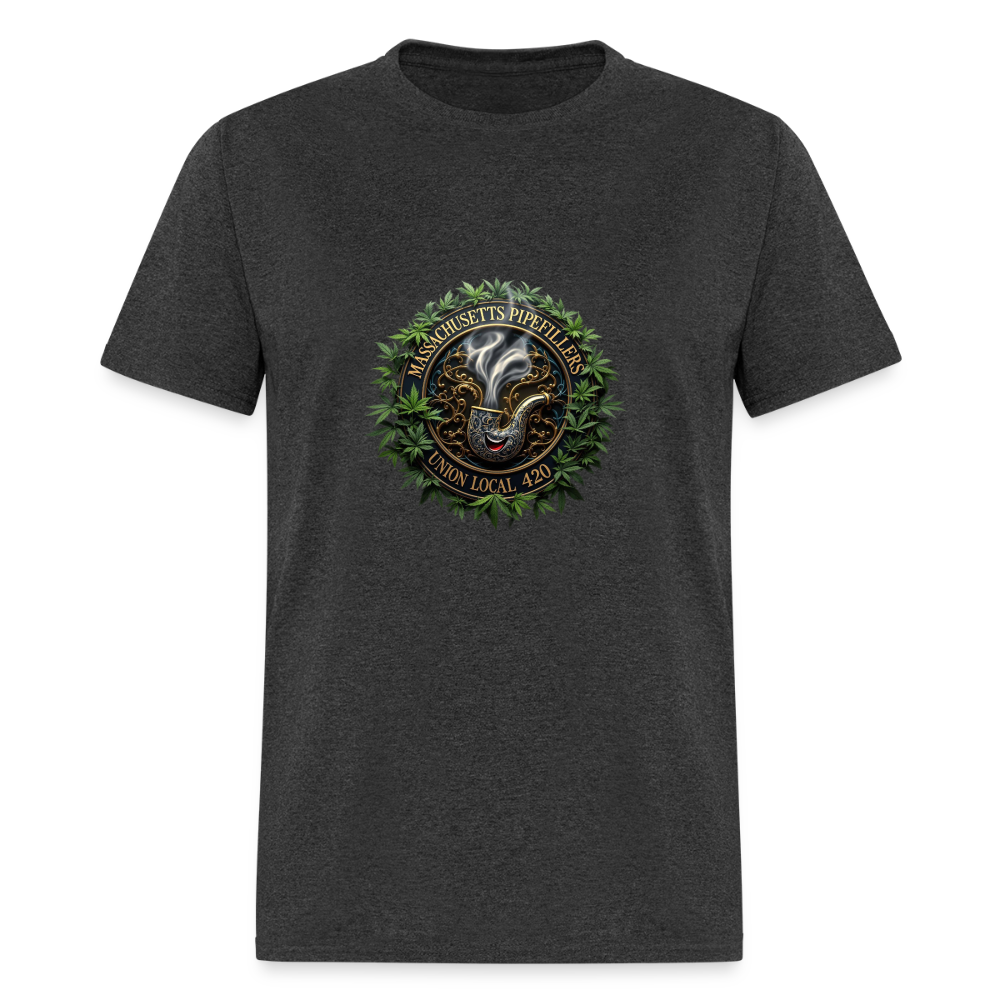 MASSACHUSETTS PIPEFILLERS UNION LOCAL 420 Men's T-Shirt - heather black