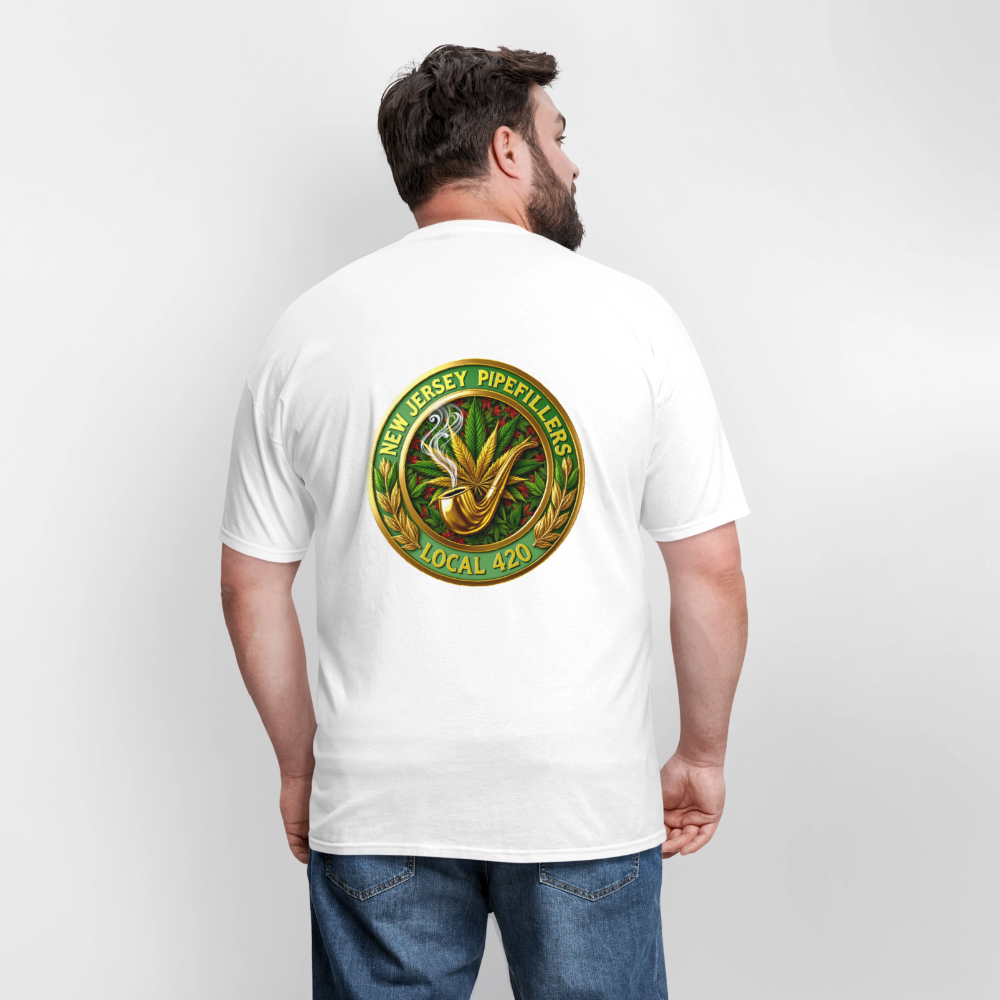 NEW JERSEY PIPEFILLERS LOCAL 420 F/B DESIGN Men's T-Shirt - white