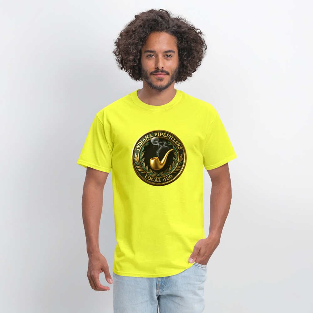 INDIANA PIPEFILLERS LOCAL 420 Men's T-Shirt - safety green