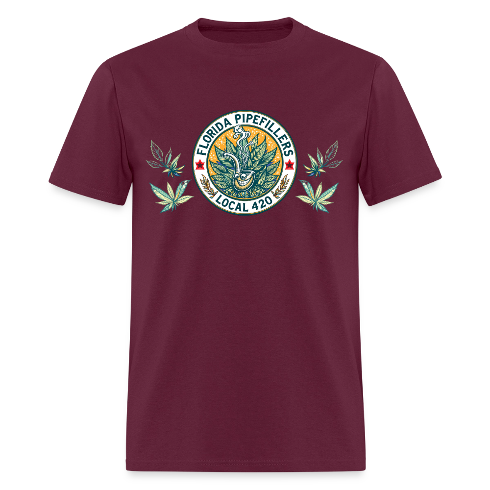 FLORIDA PIPEFILLERS LOCAL 420 Men's T-Shirt - burgundy
