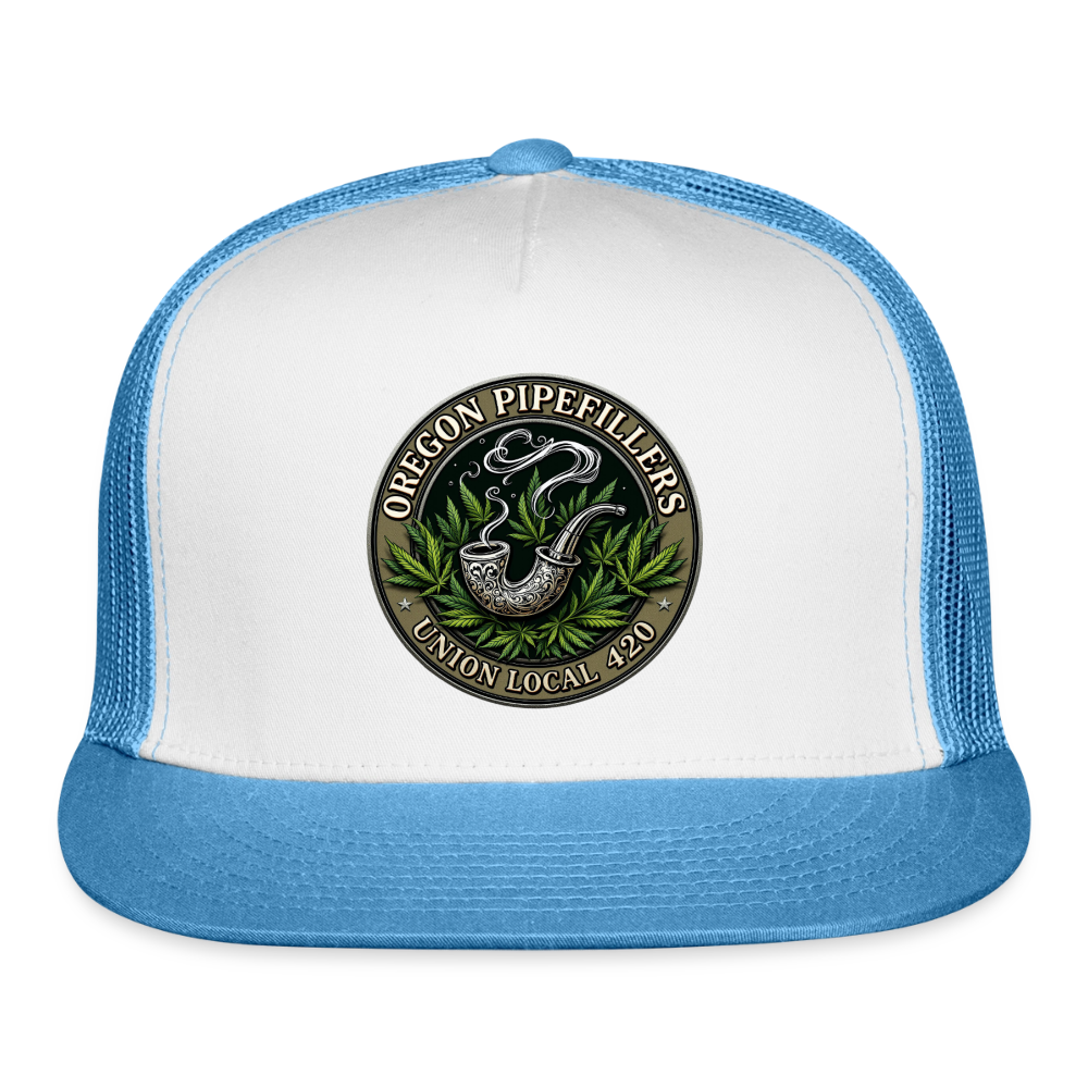 OREGON PIPEFILLERS LOCAL 420 Trucker Hat - white/blue