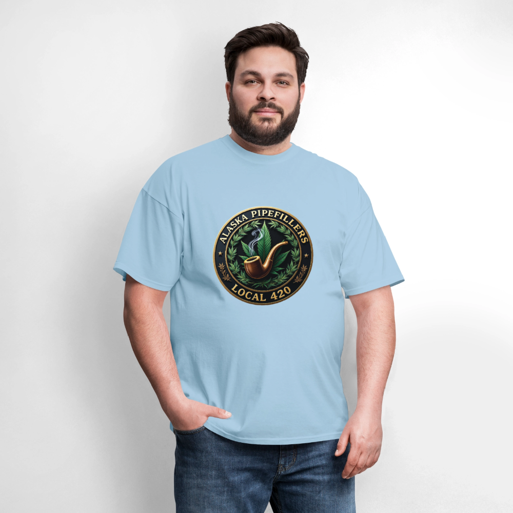 ALASKA PIPEFILLERS LOCAL 420 F/B DESIGN Men's T-Shirt - powder blue