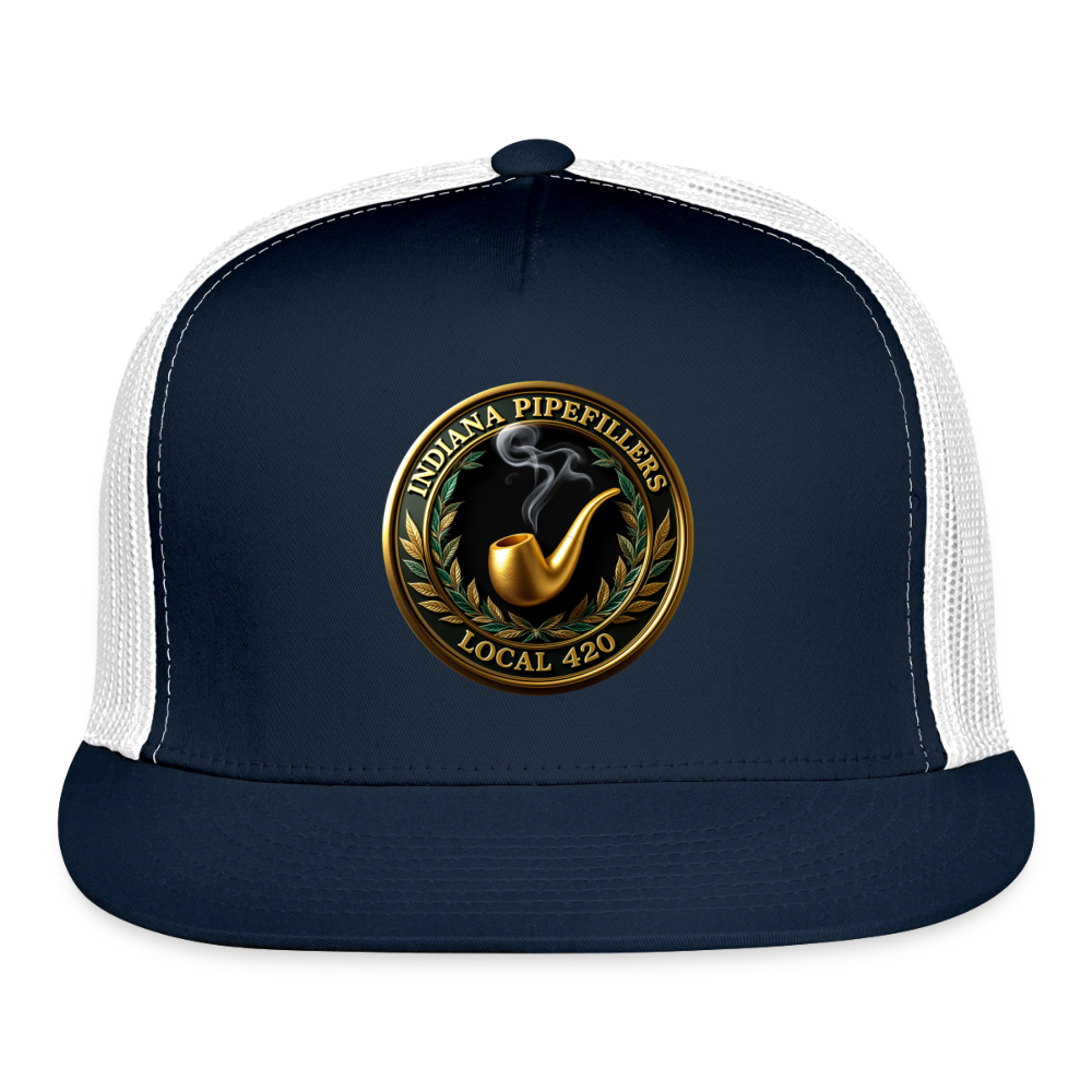 INDIANA PIPEFILLERS LOCAL 420 Trucker Hat - navy/white