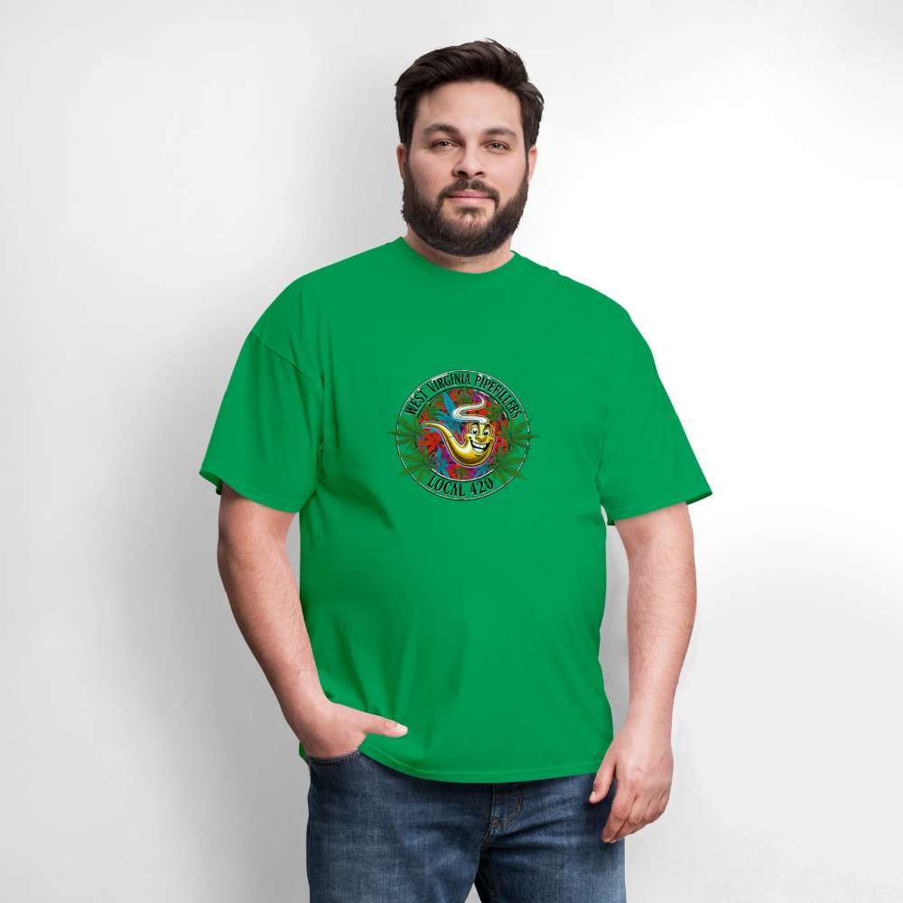 WEST VIRGINIA PIPEFILLERS LOCAL 420 F/B DESIGN Men's T-Shirt - bright green