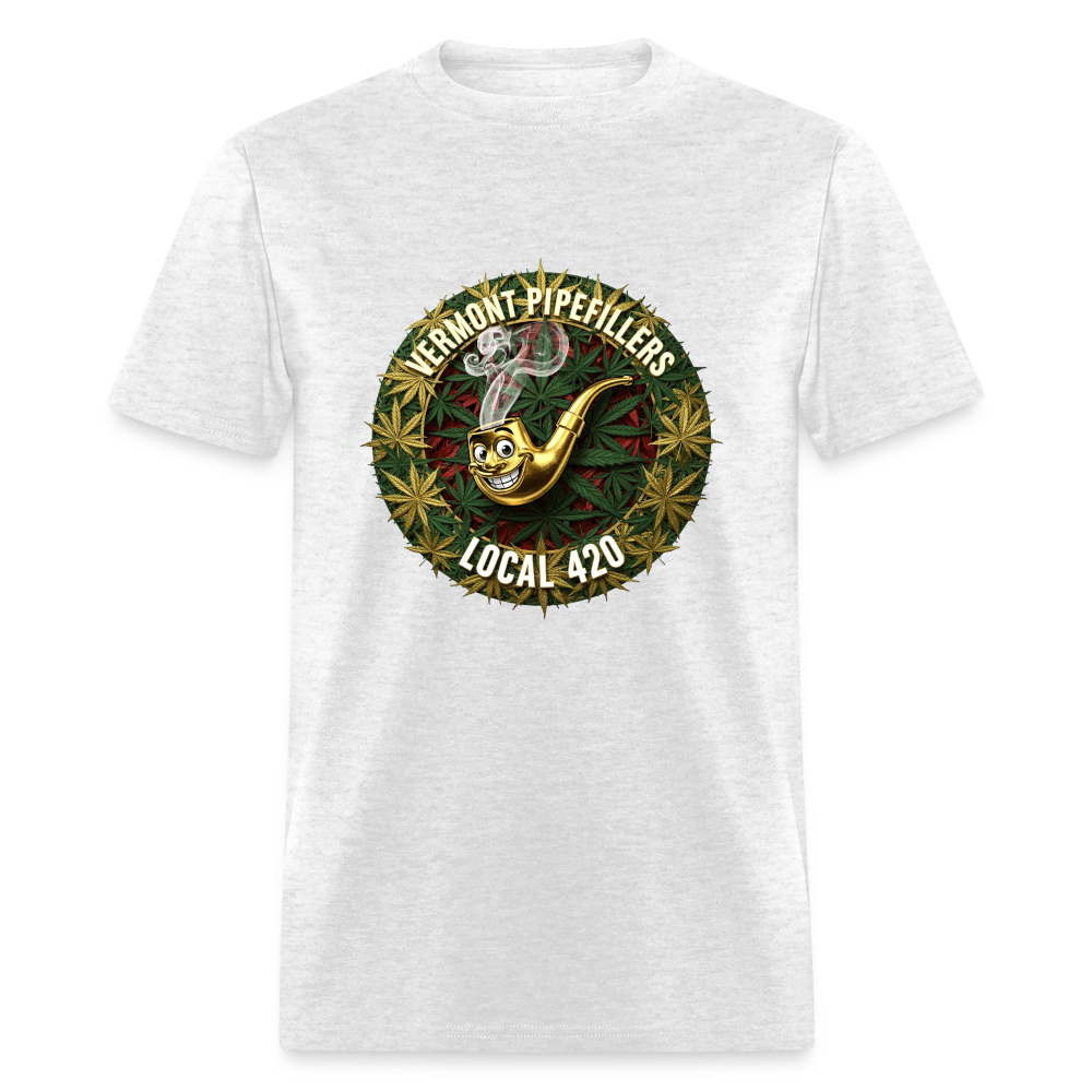 VERMONT PIPEFILLERS LOCAL 420  F/B DESIGN Men's T-Shirt - light heather gray