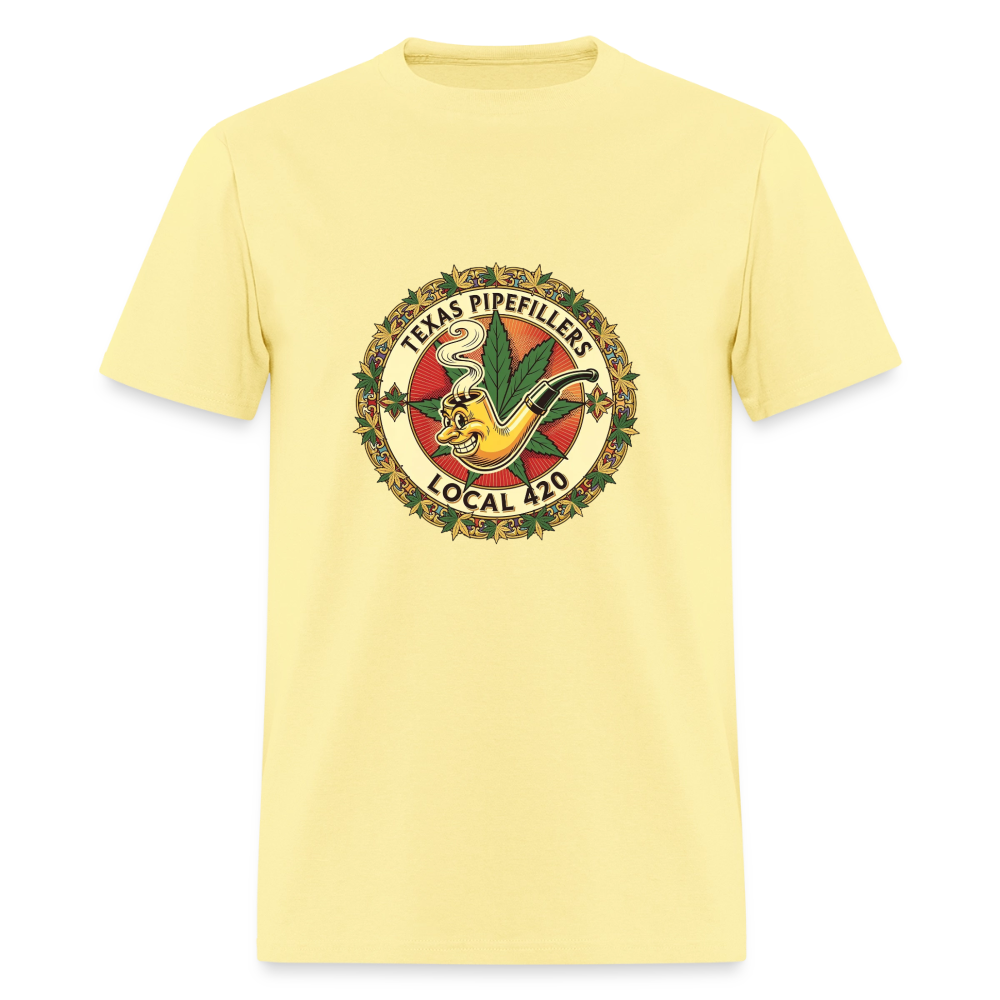 TEXAS PIPEFILLERS LOCAL 420 F/B DESIGN Men's T-Shirt - cornsilk