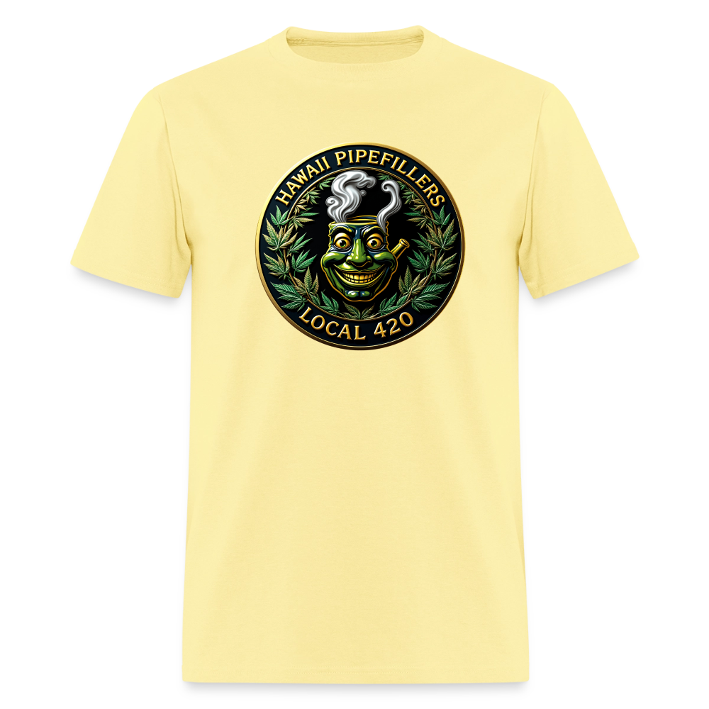 HAWAII PIPEFILLERS LOCAL 420 F/B DESIGN  Men's T-Shirt - cornsilk