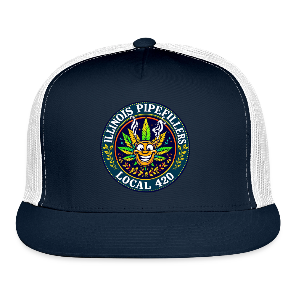 ILLINOIS PIPEFILLERS LOCAL 420 Trucker Hat - navy/white