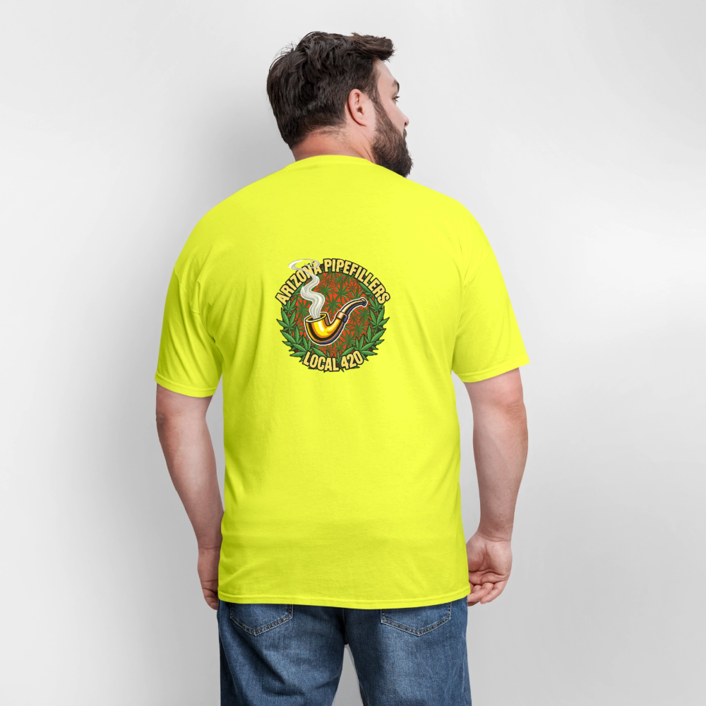 ARIZONA PIPEFILLERS LOCAL 420  F/B DESIGN Men's T-Shirt - safety green
