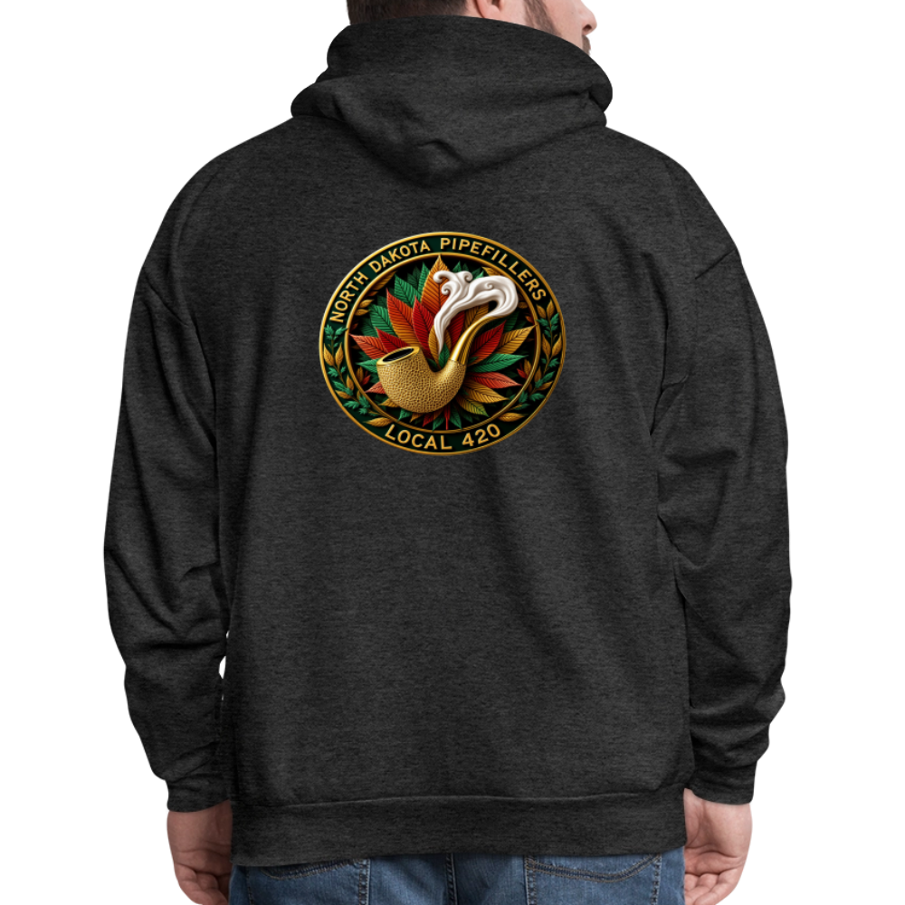 NORTH DAKOTA PIPEFILLERS LOCAL 420 F/B DESIGNS Men's Hoodie - charcoal grey