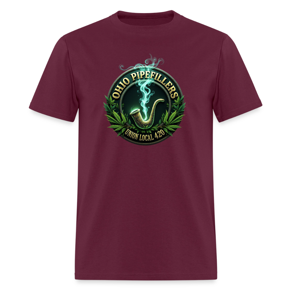 OHIO PIPEFILLERS UNION LOCAL 420 Men's T-Shirt - burgundy