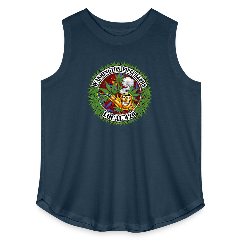 WASHINGTON PIPEFILLERS LOCAL 420 Women's Curvy Relaxed Tank Top - denim