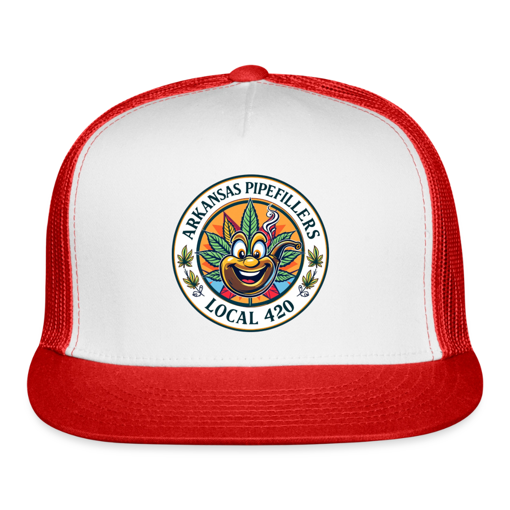 ARKANSAS PIPEFILLERS LOCAL 420 Trucker Hat - white/red