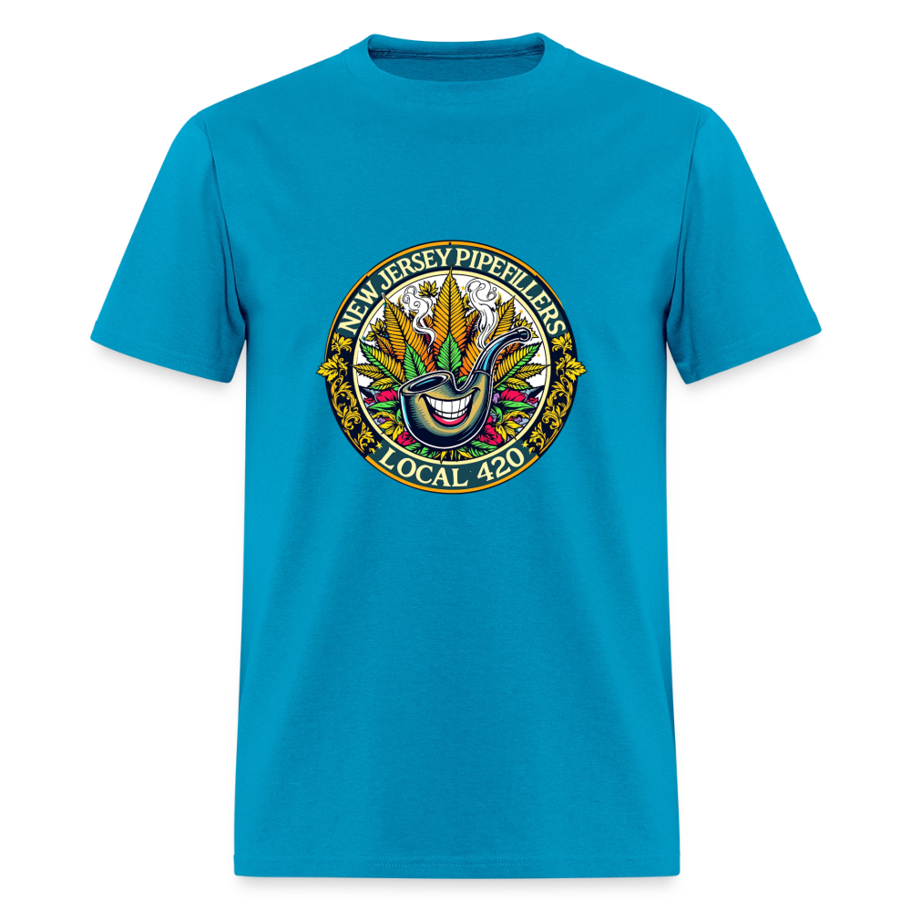 NEW JERSEY PIPEFILLERS LOCAL 420 F/B DESIGN Men's T-Shirt - turquoise