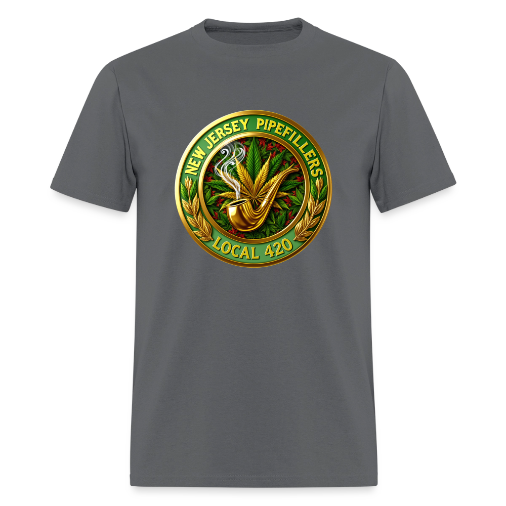 NEW JERSEY PIPEFILLERS LOCAL 420 F/B DESIGN Men's T-Shirt - charcoal