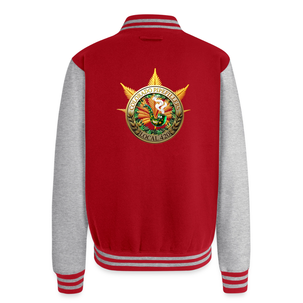 COLORADO PIPEFILLERS LOCAL 420 / 4 EMBLEM Unisex College Sweat Jacket - red/heather grey