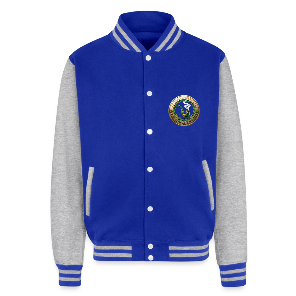 COLORADO PIPEFILLERS LOCAL 420 / 4 EMBLEM Unisex College Sweat Jacket - royal/heather grey