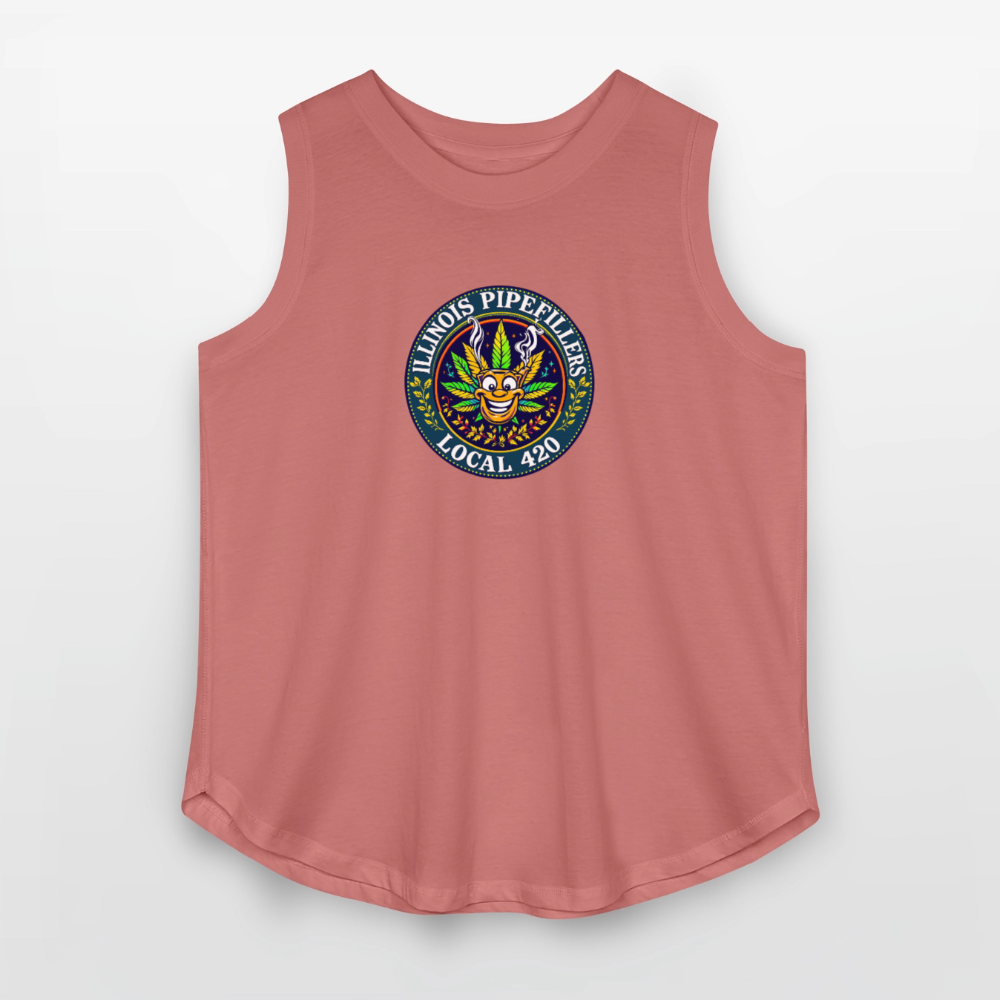 ILLINOIS PIPEFILLERS LOCAL 420 Women's Curvy Relaxed Tank Top - mauve