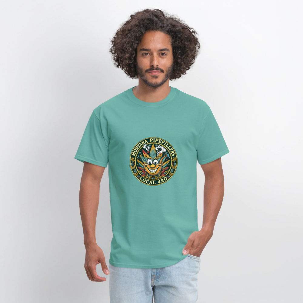 MONTANA PIPEFILLERS LOCAL 420 F/B DESIGN Men's T-Shirt - aquatic