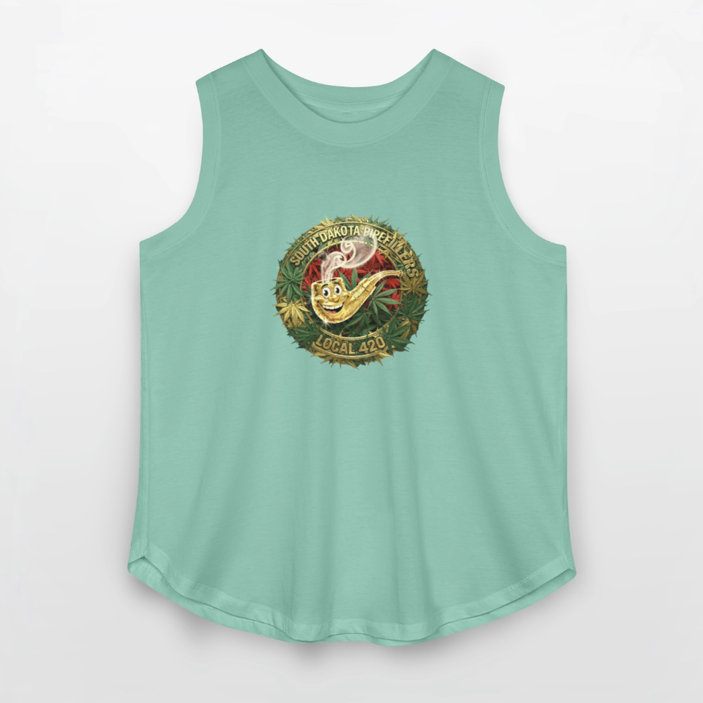 SOUTH DAKOTA PIPEFILLERS LOCAL 420  F/B DESIGN Women's Curvy Relaxed Tank Top - saltwater