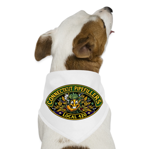 CONNECTICUT PIPEFILLERD LOCAL 420 Dog Bandana - white