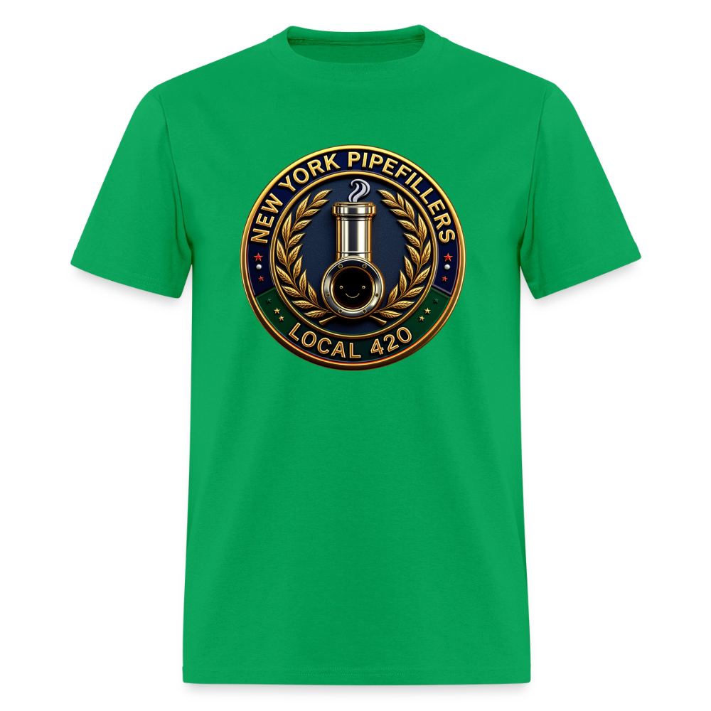 NEW YORK PIPEFILLERS LOCAL 420 F/B DESIGNS Men's T-Shirt - bright green