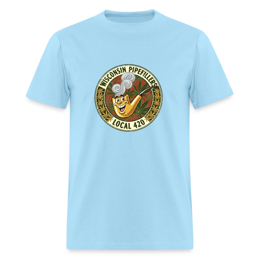 WISCONSIN PIPEFILLERS LOCL 420 F/B DESIGN Men's T-Shirt - powder blue