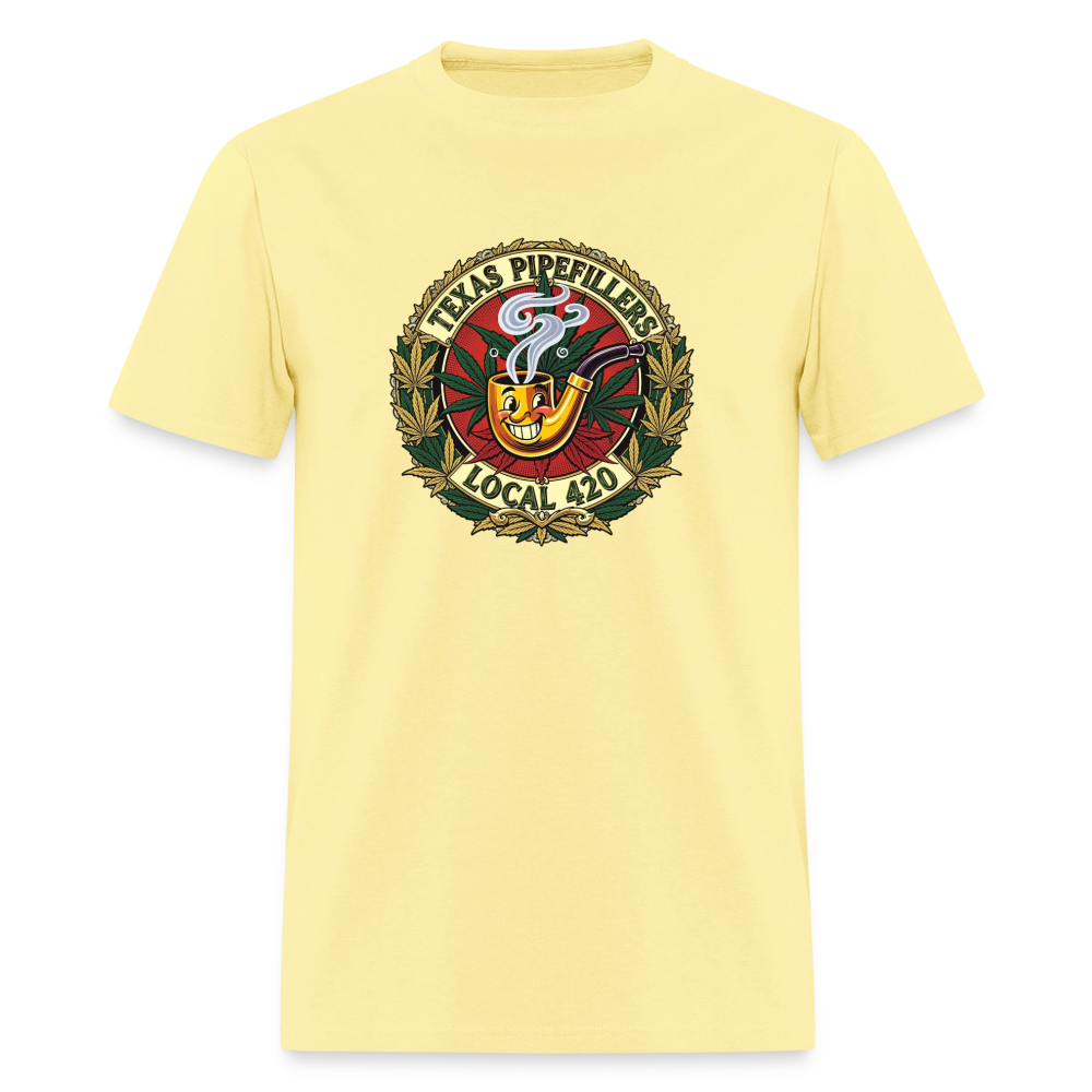 TEXAS PIPEFILLERS LOCAL 420 F.B DESIGN Men's T-Shirt - cornsilk