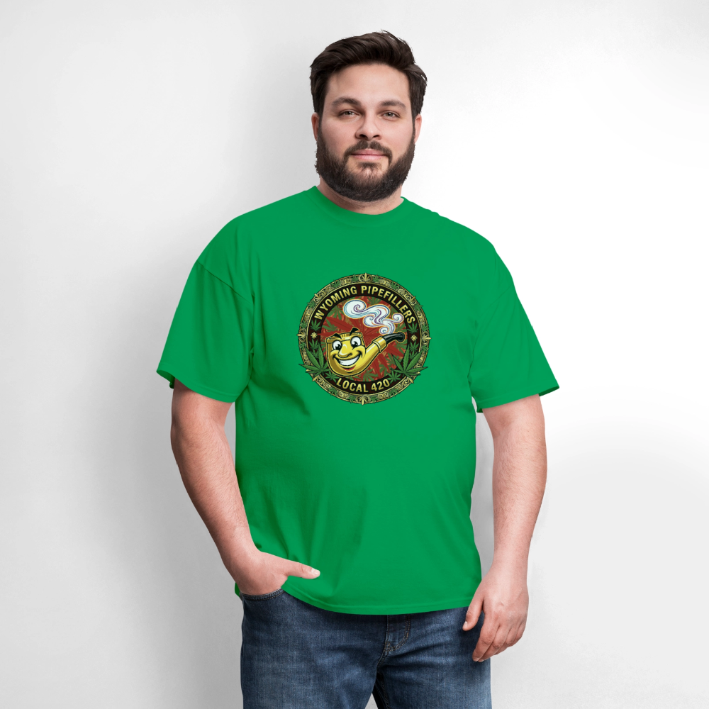 WYOMING PIPEFILLERS LOCAL 420 Men's T-Shirt - bright green