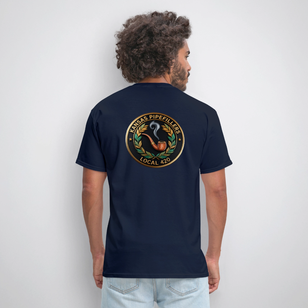 KANSAS PIPEFILLERS LOCAL 420 Men's T-Shirt - navy