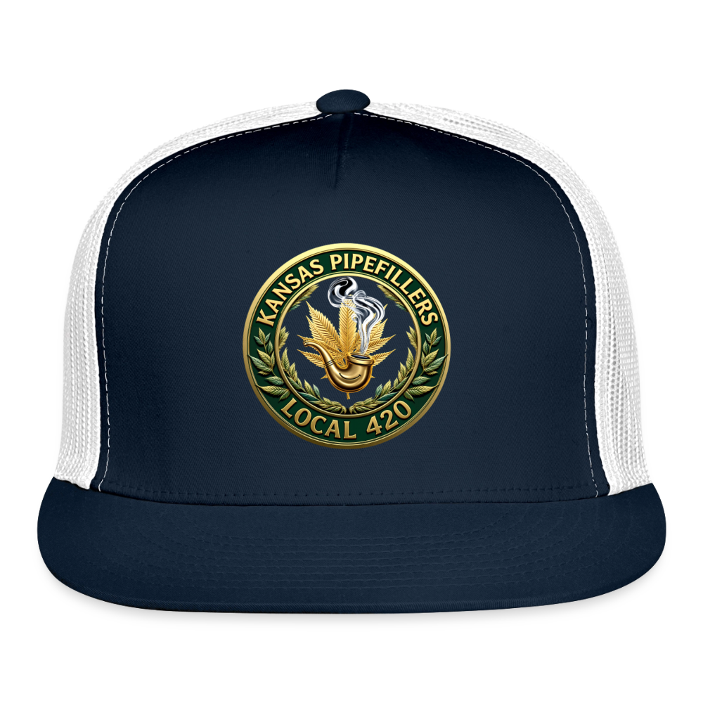 KANSAS PIPEFILLERS LOCAL 420 Trucker Hat - navy/white