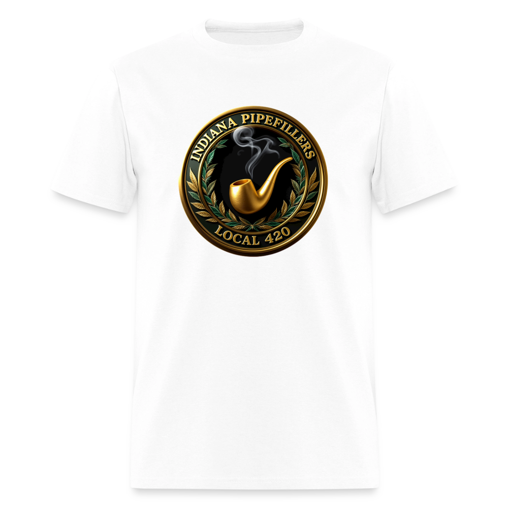INDIANA PIPEFILLERS LOCAL 420 Men's T-Shirt - white