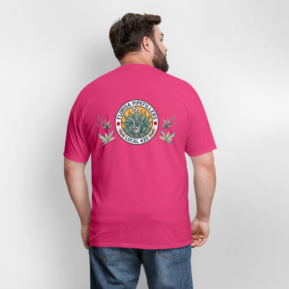 FLORIDA PIPEFILLERS LOCAL 420 F/B DESIGN Men's T-Shirt - fuchsia